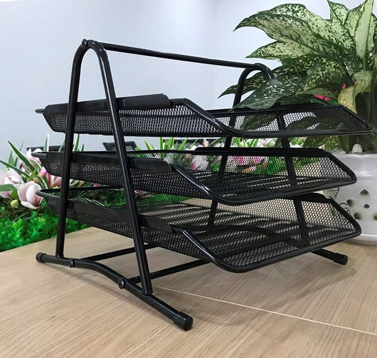 KỆ ĐỰNG TÀI LIỆU SẮT SƠN TĨNH ĐIỆN 03 TẦNG DELI